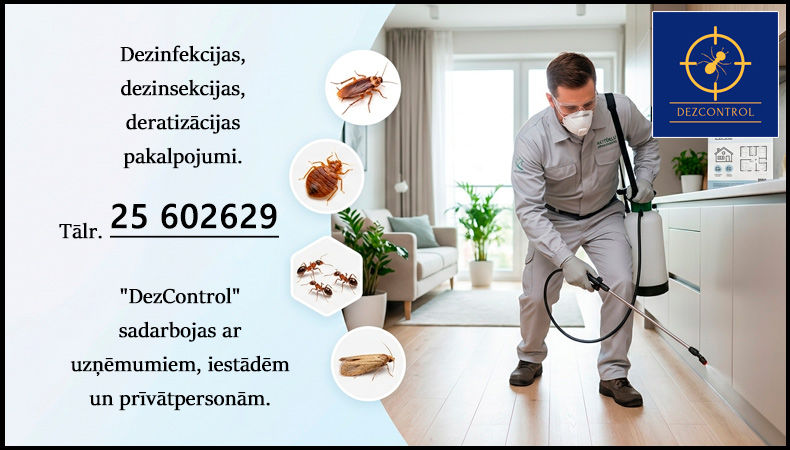 Profesionāla dezinsekcija Latvijā - speciālists veic telpu apstrādi